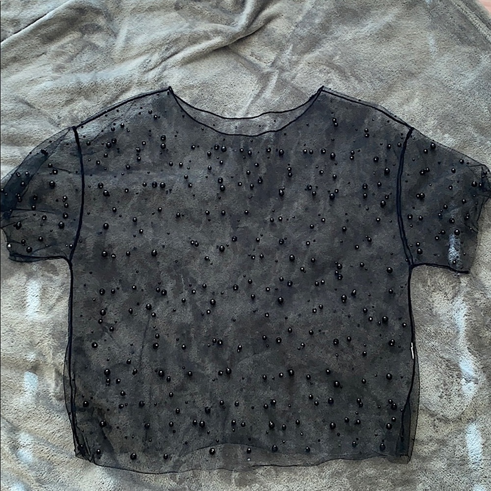 Black see-through top